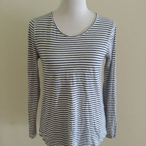 Madewell white and navy stripe shirt - womens M